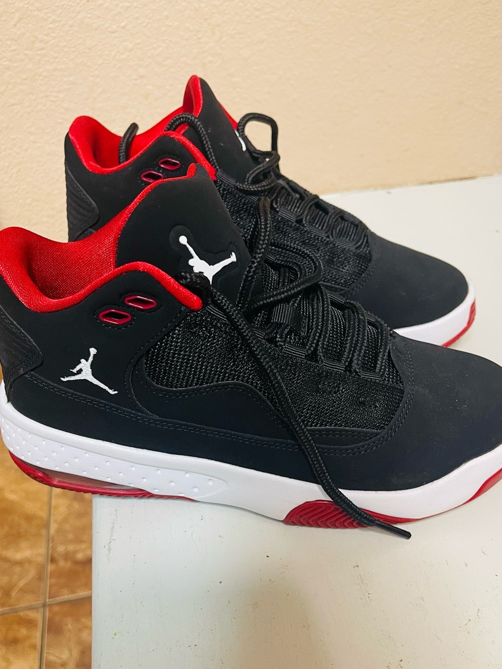 Jordan Kids Black and Red High-Top Sneakers